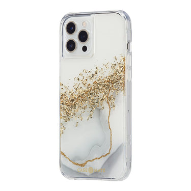 Case-Mate Karat Marble Case for iPhone 12/12 Pro (6.1) - White / Gold
